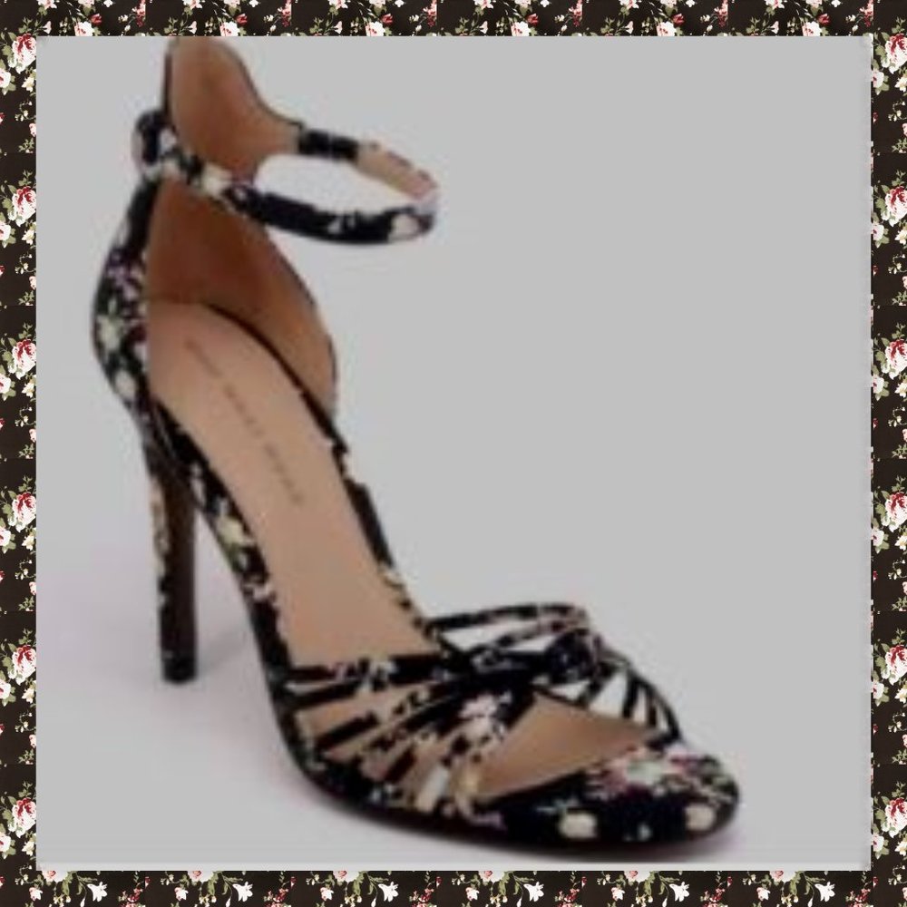 Who What Wear Floral Knotted Heels